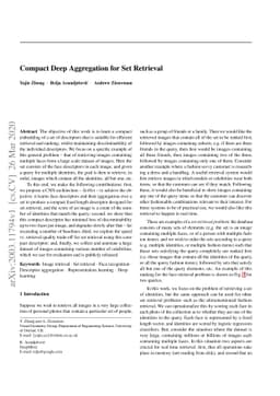 Compact Deep Aggregation for Set Retrieval