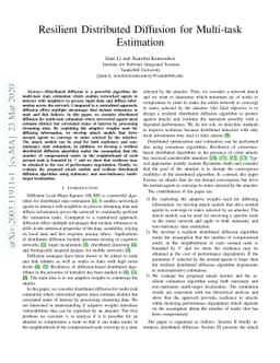 Resilient Distributed Diffusion for Multi-task Estimation