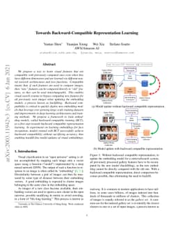 Towards Backward-Compatible Representation Learning