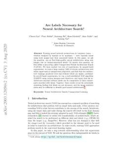 Are Labels Necessary for Neural Architecture Search?