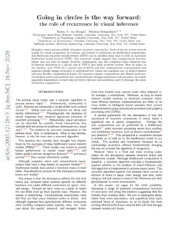 Going in circles is the way forward: the role of recurrence in visual
  inference