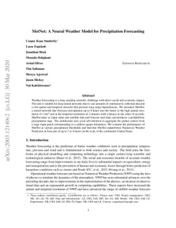 MetNet: A Neural Weather Model for Precipitation Forecasting