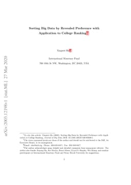 Sorting Big Data by Revealed Preference with Application to College
  Ranking