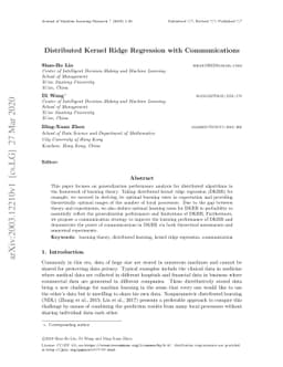 Distributed Kernel Ridge Regression with Communications