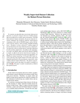 Weakly Supervised Dataset Collection for Robust Person Detection