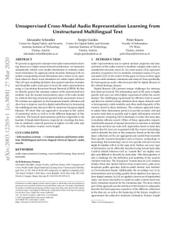 Unsupervised Cross-Modal Audio Representation Learning from Unstructured
  Multilingual Text