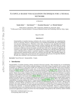 A copula-based visualization technique for a neural network