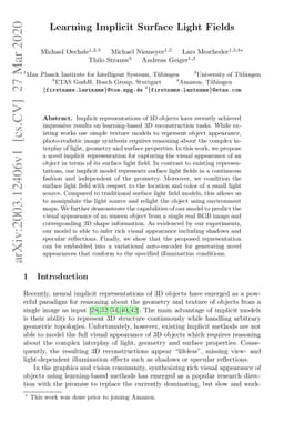 Learning Implicit Surface Light Fields