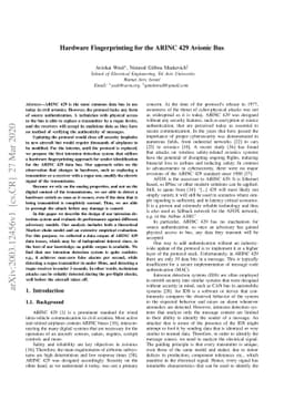 Hardware Fingerprinting for the ARINC 429 Avionic Bus