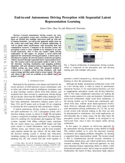End-to-end Autonomous Driving Perception with Sequential Latent
  Representation Learning