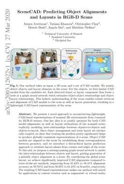 SceneCAD: Predicting Object Alignments and Layouts in RGB-D Scans