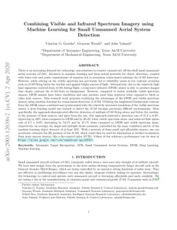 Combining Visible and Infrared Spectrum Imagery using Machine Learning
  for Small Unmanned Aerial System Detection