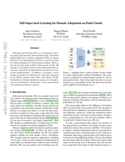 Self-Supervised Learning for Domain Adaptation on Point-Clouds