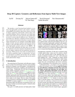 Deep 3D Capture: Geometry and Reflectance from Sparse Multi-View Images