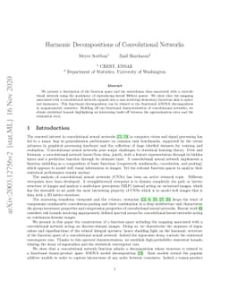Harmonic Decompositions of Convolutional Networks