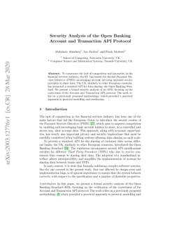 Security Analysis of the Open Banking Account and Transaction API Protocol