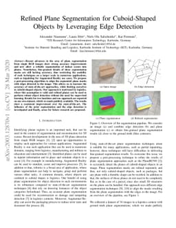 Refined Plane Segmentation for Cuboid-Shaped Objects by Leveraging Edge
  Detection