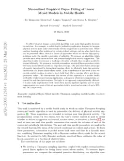 Streamlined Empirical Bayes Fitting of Linear Mixed Models in Mobile
  Health