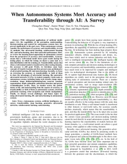 When Autonomous Systems Meet Accuracy and Transferability through AI: A
  Survey