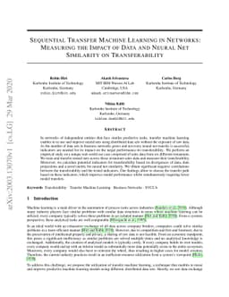 Sequential Transfer Machine Learning in Networks: Measuring the Impact
  of Data and Neural Net Similarity on Transferability