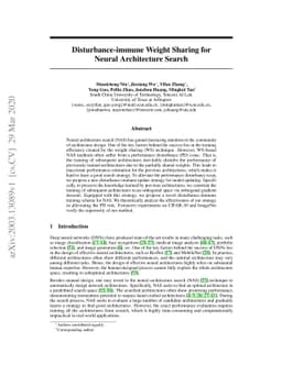 Disturbance-immune Weight Sharing for Neural Architecture Search