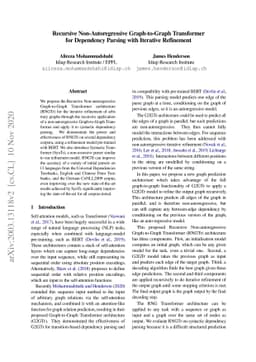 Recursive Non-Autoregressive Graph-to-Graph Transformer for Dependency
  Parsing with Iterative Refinement