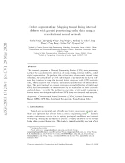 Defect segmentation: Mapping tunnel lining internal defects with ground
  penetrating radar data using a convolutional neural network