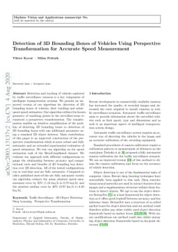Detection of 3D Bounding Boxes of Vehicles Using Perspective
  Transformation for Accurate Speed Measurement