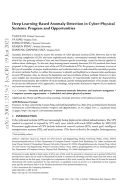 Deep Learning-Based Anomaly Detection in Cyber-Physical Systems:
  Progress and Opportunities