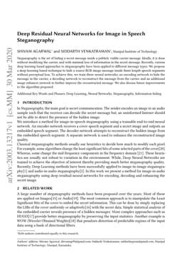 Deep Residual Neural Networks for Image in Speech Steganography