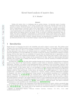 Kernel based analysis of massive data