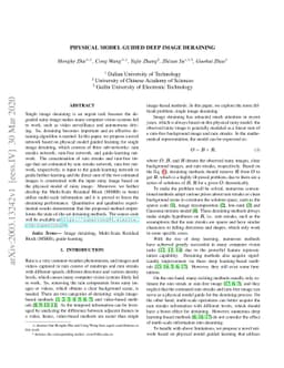 Physical Model Guided Deep Image Deraining