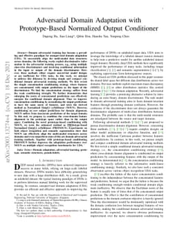 Adversarial Domain Adaptation with Prototype-Based Normalized Output
  Conditioner