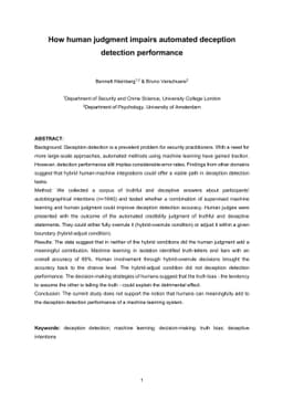 How human judgment impairs automated deception detection performance