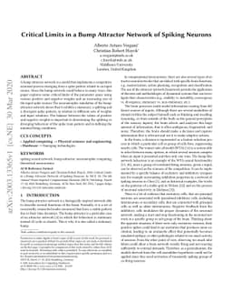 Critical Limits in a Bump Attractor Network of Spiking Neurons