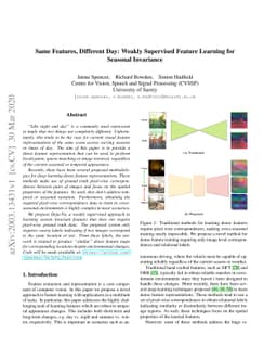 Same Features, Different Day: Weakly Supervised Feature Learning for
  Seasonal Invariance