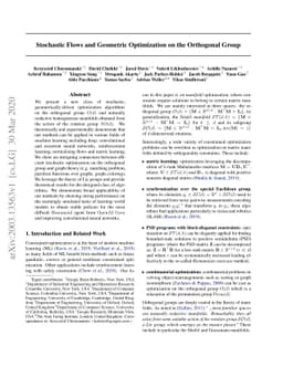 Stochastic Flows and Geometric Optimization on the Orthogonal Group