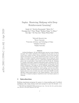 Suphx: Mastering Mahjong with Deep Reinforcement Learning