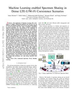 Machine Learning enabled Spectrum Sharing in Dense LTE-U/Wi-Fi
  Coexistence Scenarios