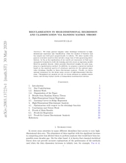 Regularization in High-Dimensional Regression and Classification via
  Random Matrix Theory