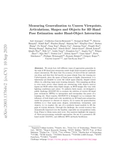 Measuring Generalisation to Unseen Viewpoints, Articulations, Shapes and
  Objects for 3D Hand Pose Estimation under Hand-Object Interaction