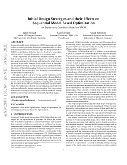Initial Design Strategies and their Effects on Sequential Model-Based
  Optimization