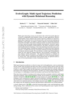 EvolveGraph: Multi-Agent Trajectory Prediction with Dynamic Relational
  Reasoning