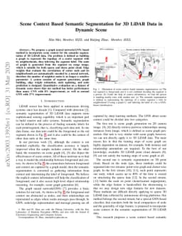 Scene Context Based Semantic Segmentation for 3D LiDAR Data in Dynamic
  Scene