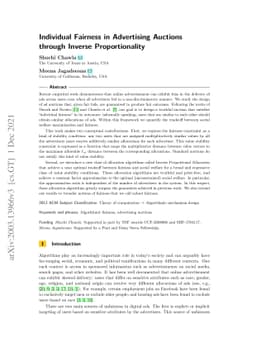 Individual Fairness in Advertising Auctions through Inverse
  Proportionality