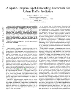 A Spatio-Temporal Spot-Forecasting Framework for Urban Traffic
  Prediction