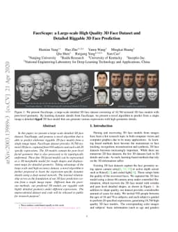 FaceScape: a Large-scale High Quality 3D Face Dataset and Detailed
  Riggable 3D Face Prediction