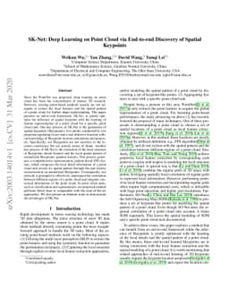 SK-Net: Deep Learning on Point Cloud via End-to-end Discovery of Spatial
  Keypoints
