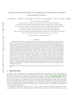 A spatial agent based model for simulating and optimizing networked
  eco-industrial systems