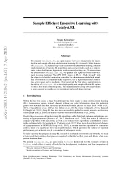 Sample Efficient Ensemble Learning with Catalyst.RL